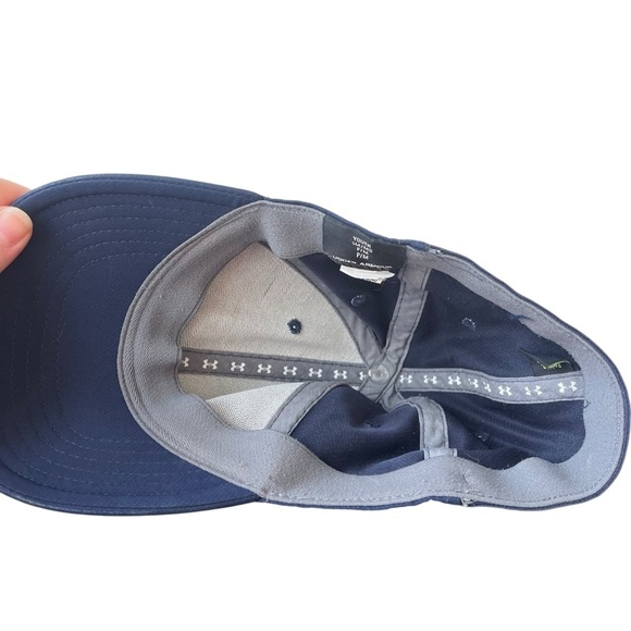 Under Armour navy Blue Youth small medium SM/MD athletic baseball Cap kids boys - Picture 5 of 7